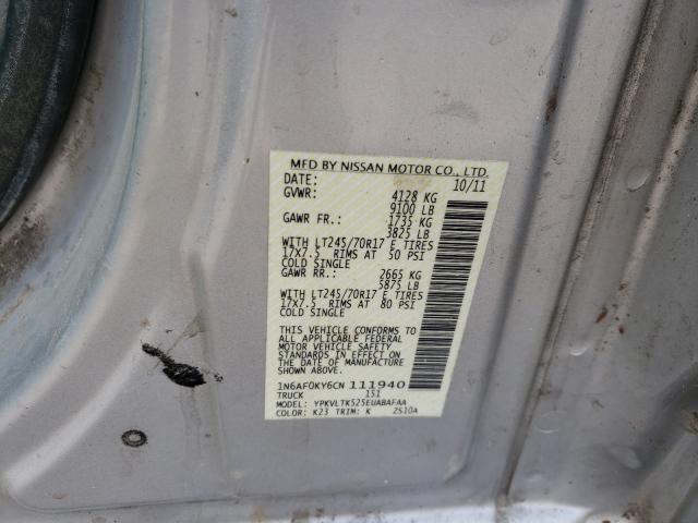 2012 NISSAN NV 2500 1N6AF0KY6CN111940