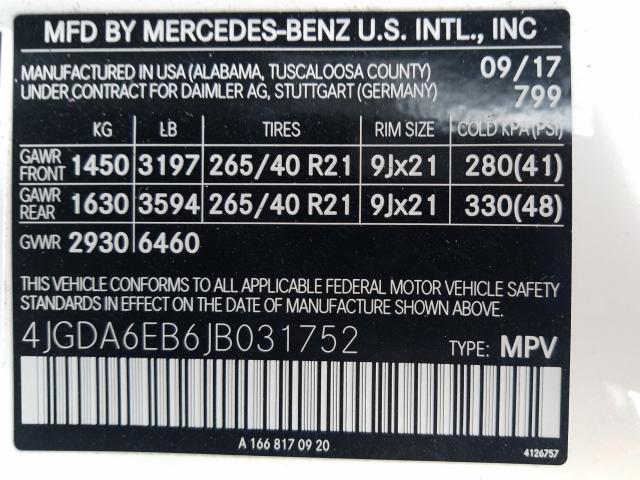 2018 MERCEDES-BENZ GLE 43 AMG 4JGDA6EB6JB031752