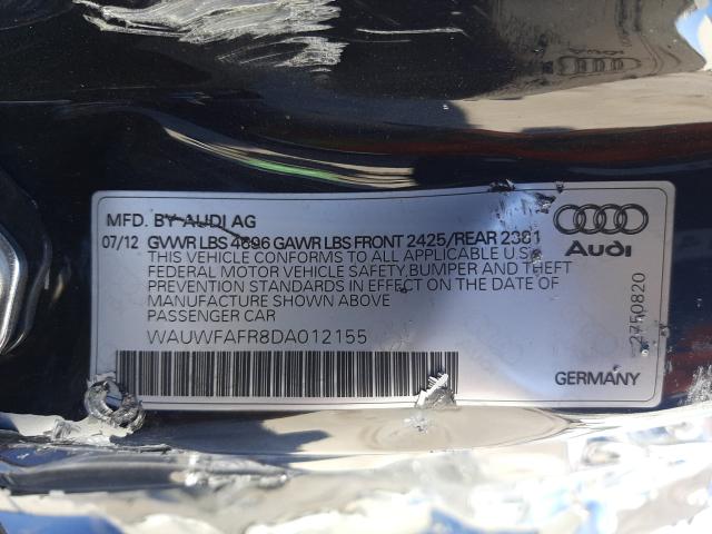 2013 AUDI A5 PRESTIG WAUWFAFR8DA012155