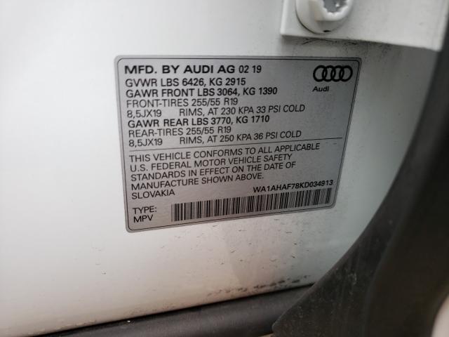 VIN WA1AHAF78KD034913 2019 Audi Q7, Premium no.10