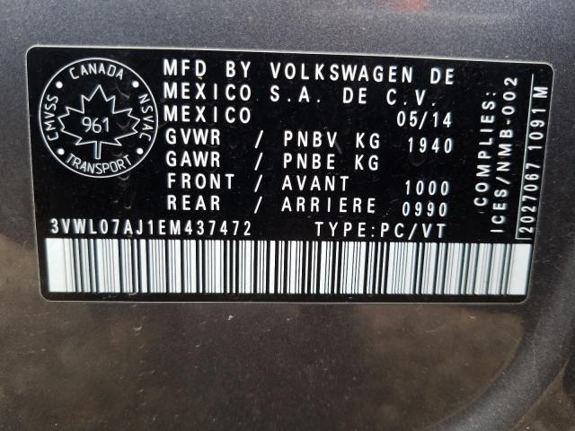 VIN WVWFB7CD5RW209322 2014 VOLKSWAGEN JETTA SEL no.10