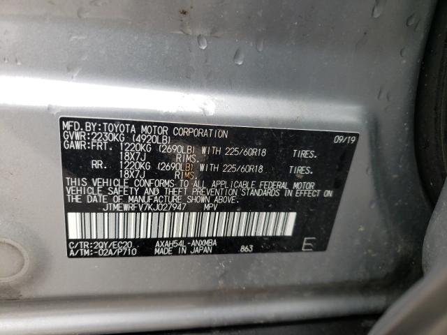 2019 TOYOTA RAV4 XSE JTMEWRFV7KJ027947