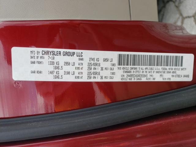2010 CHRYSLER TOWN & COU 2A4RR5DX6AR393845