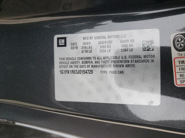 2018 CHEVROLET CAMARO ZL1 1G1FK1R63J0154729