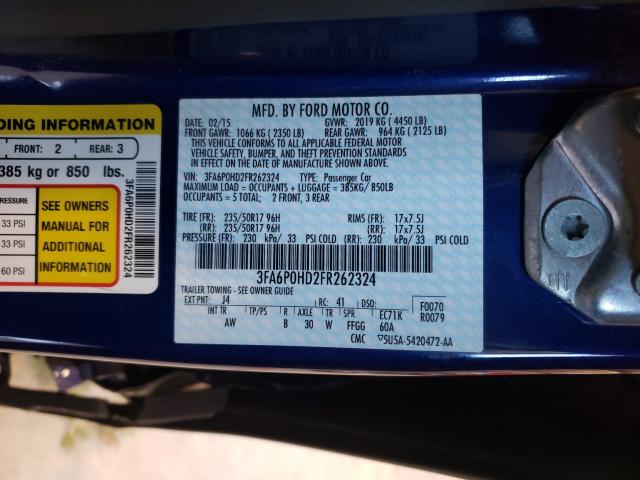 VIN 1C4PJLCB8KD175814 2015 FORD FUSION SE no.10