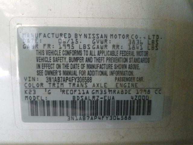 2015 NISSAN SENTRA S 3N1AB7AP4FY306588