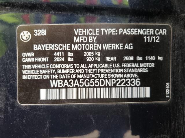 2013 BMW 328 I WBA3A5G55DNP22336