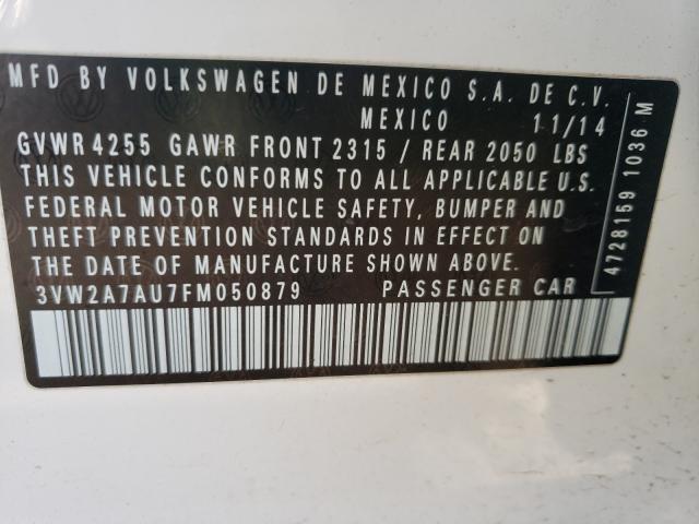 2015 VOLKSWAGEN GOLF TDI 3VW2A7AU7FM050879