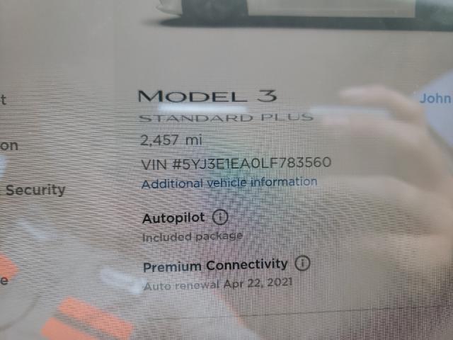 2020 TESLA MODEL 3 5YJ3E1EA0LF783560