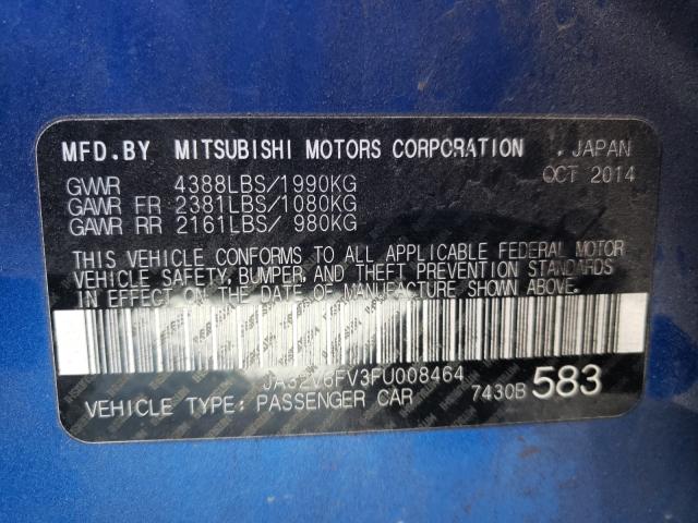 2015 MITSUBISHI LANCER RAL JA32V6FV3FU008464