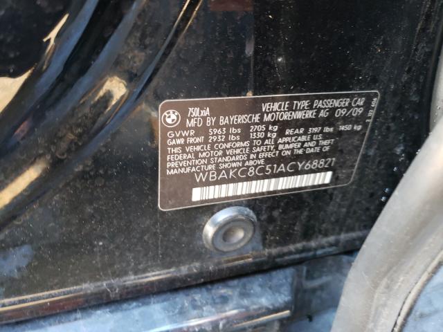 2010 BMW 750 LI XDR WBAKC8C51ACY68821