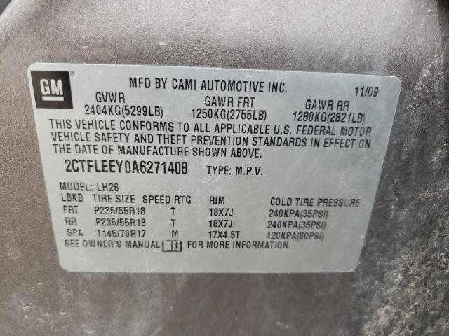 2010 GMC TERRAIN SL 2CTFLEEY0A6271408