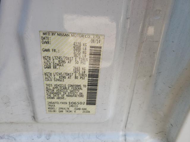 2014 NISSAN NV 2500 1N6AF0LYXEN106502