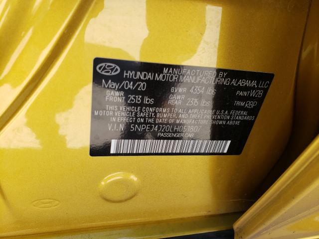 2020 HYUNDAI SONATA SEL 5NPEJ4J20LH051807