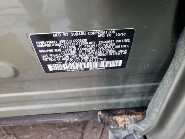 2019 SUBARU FORESTER JF2SKACC3KH437754