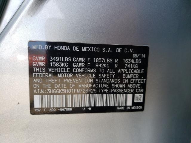 2015 HONDA FIT EXL 3HGGK5H81FM726425