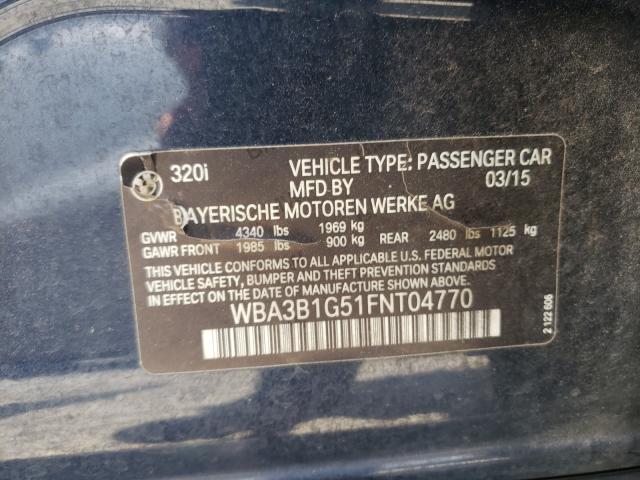2015 BMW 320 I WBA3B1G51FNT04770