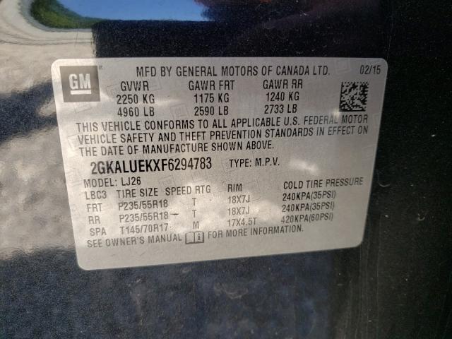 2015 GMC TERRAIN DE 2GKALUEKXF6294783