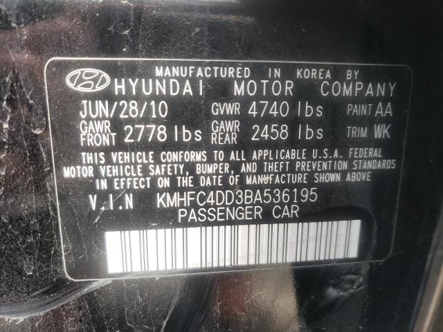 2011 HYUNDAI AZERA GLS KMHFC4DD3BA536195