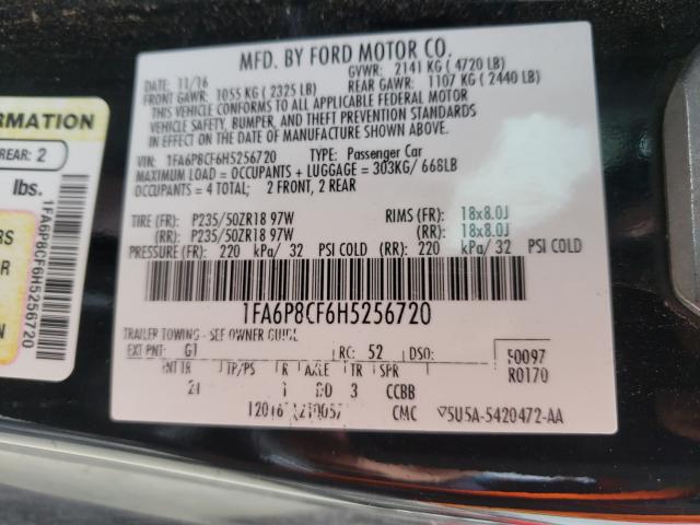 2017 FORD MUSTANG GT 1FA6P8CF6H5256720