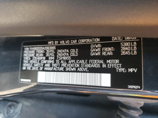 2010 VOLVO XC60 T6 YV4992DZ6A2063995