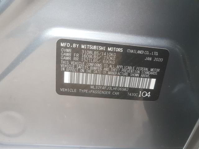 VIN 1N6AD0ER4KN736748 2020 MITSUBISHI MIRAGE G4 no.10