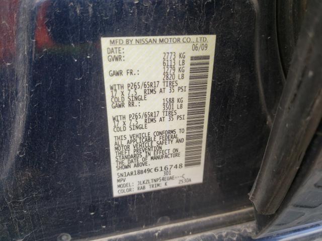 5N1AR18B49C616748 Nissan Pathfinder 2009. Фото: 9