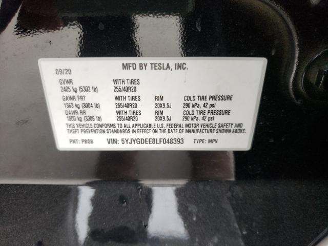 2020 TESLA MODEL Y 5YJYGDEE8LF048393