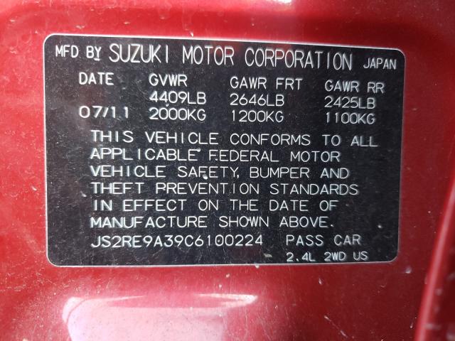 2012 SUZUKI KIZASHI SE JS2RE9A39C6100224