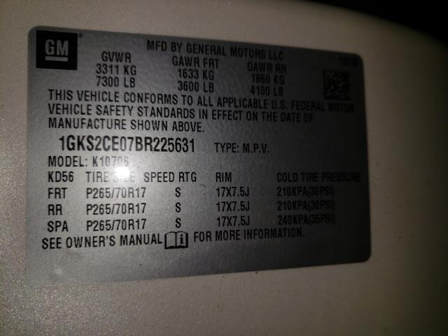 2011 GMC YUKON SLT 1GKS2CE07BR225631
