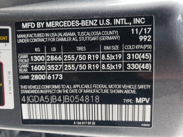 VIN 3VWFP7AT3EM628806 2018 MERCEDES-BENZ GLE 350 no.10