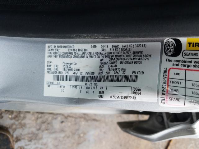 2019 FORD FIESTA SE 3FADP4BJ9KM145375