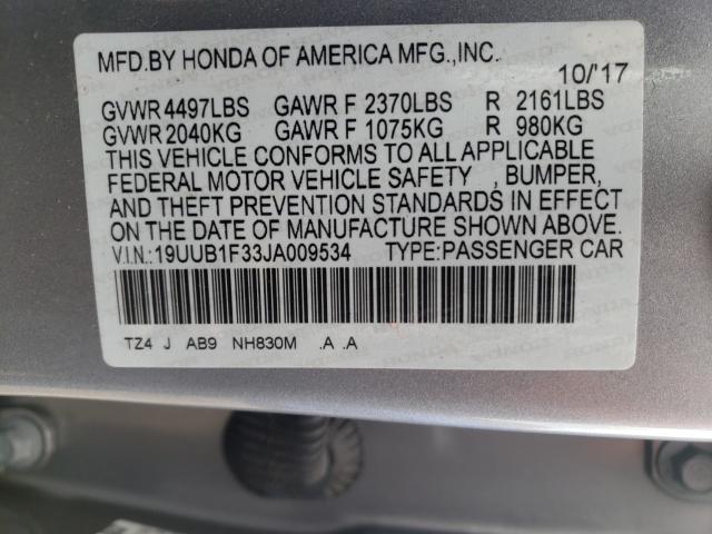 2018 ACURA TLX 19UUB1F33JA009534