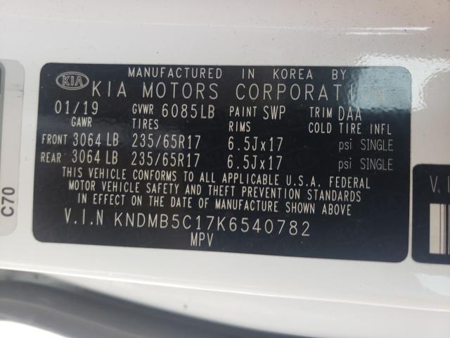 VIN WBA5B3C54GD549189 2019 KIA SEDONA LX no.10