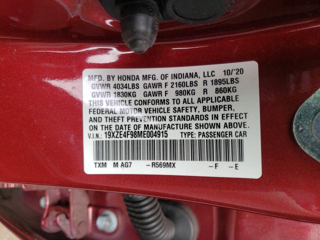 2021 HONDA INSIGHT TO 19XZE4F98ME004915