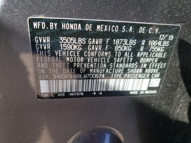 2020 HONDA FIT EX 3HGGK5H88LM700674