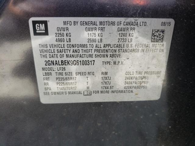 2016 CHEVROLET EQUINOX LS 2GNALBEK9G6100317