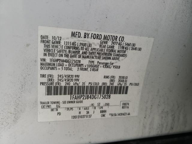 VIN W1Y40BHY6MT062011 2013 FORD TAURUS LIM no.10