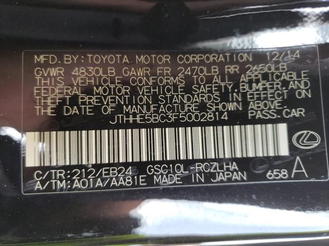 2015 LEXUS RC 350 JTHHE5BC3F5002814