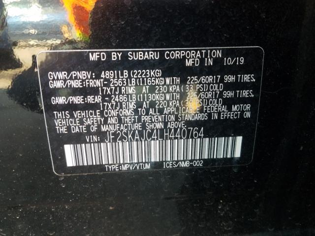 2020 SUBARU FORESTER P JF2SKAJC4LH440764