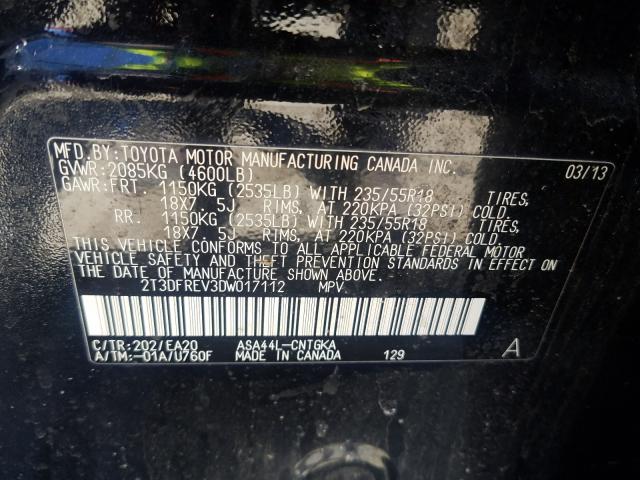 2013 TOYOTA RAV 4 2T3DFREV3DW017112