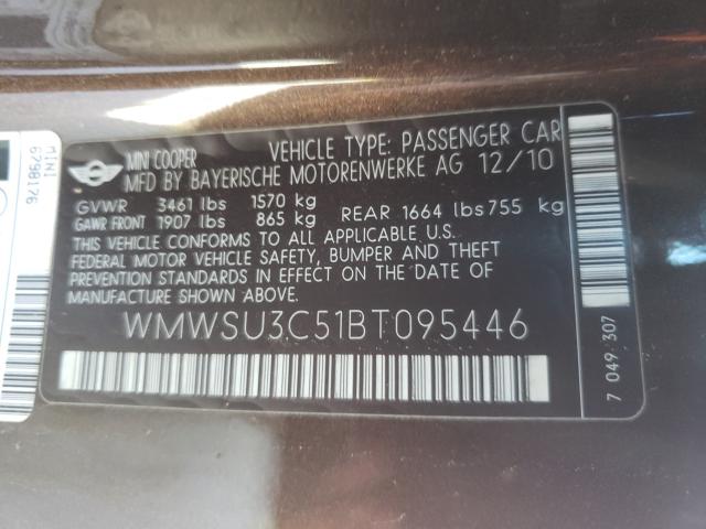 2011 MINI COOPER WMWSU3C51BT095446