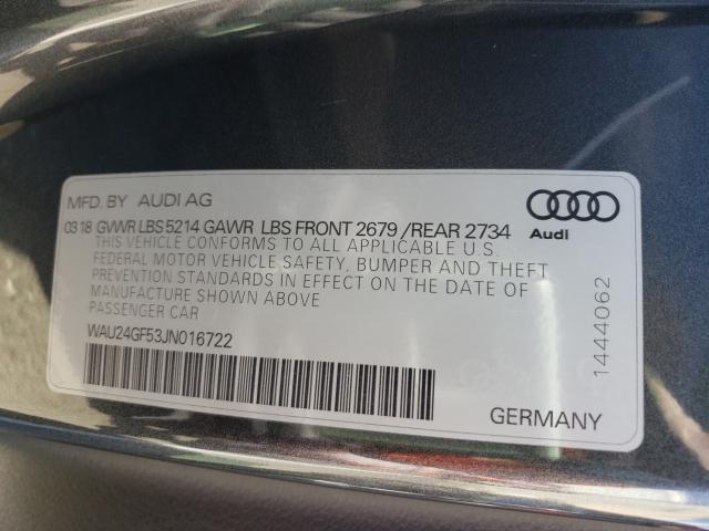 2018 AUDI S5 PRESTIG WAU24GF53JN016722