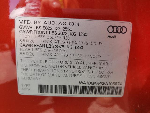 VIN WA1BAAGE3RB023149 2014 AUDI Q5 PREMIUM no.10