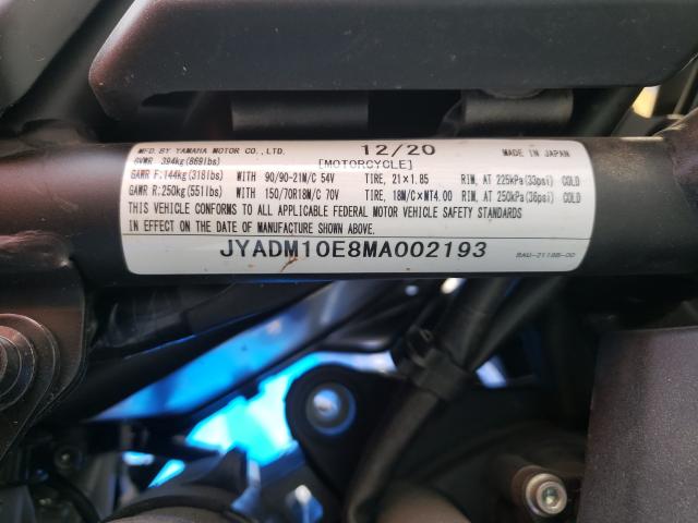 2021 YAMAHA XTZ700 JYADM10E8MA002193