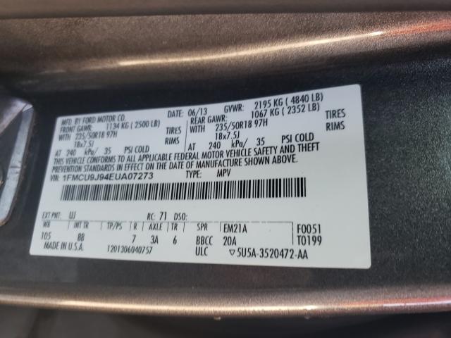 2014 FORD ESCAPE TIT 1FMCU9J94EUA07273