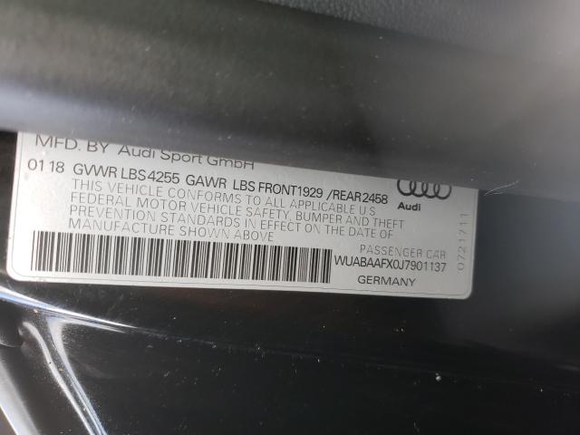 2018 AUDI R8 RWS WUABAAFX0J7901137