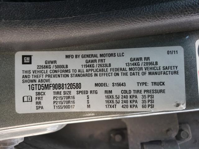 2011 GMC CANYON SLE 1GTD5MF90B8120580