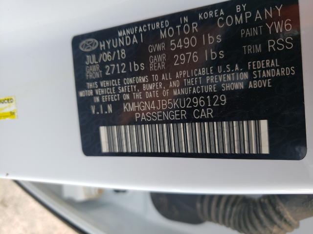 2019 GENESIS G80 BASE KMHGN4JB5KU296129