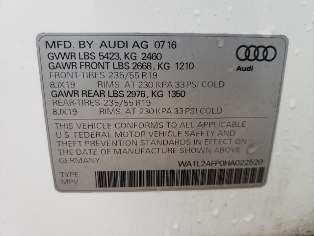 VIN WA1L2AFP0HA022520 2017 Audi Q5, Premium Plus no.10